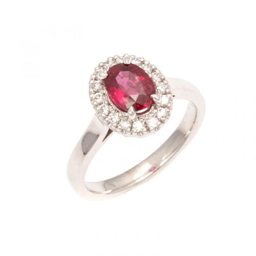 18ct White Gold Ruby and Diamond Ring