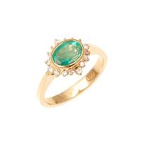 18ct Emerald and Diamond Ring