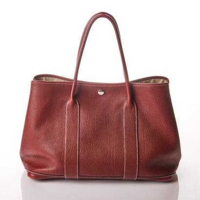Herm&egrave;s, Rouge H Negona Leather Garden Party 36 Bag with Box