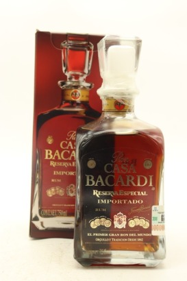 (1) Bacardi Casa Barcardi Ron Anejo Especial Reserva Rum, 40% ABV, 750ml