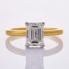 18ct Yellow / White Gold, 1.50ct Emerald Cut Canadian Diamond / .21ct Diamond Ring, GIA Certified