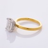 18ct Yellow / White Gold, 1.50ct Emerald Cut Canadian Diamond / .21ct Diamond Ring, GIA Certified - 2