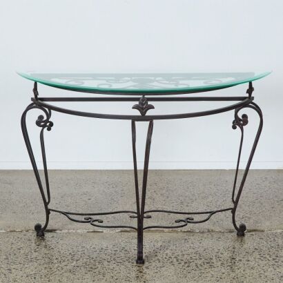 A Wrought Iron Hallway Console
