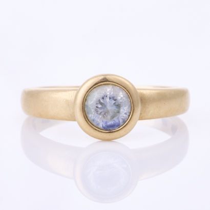 9ct Yellow Gold, Modern, Bezel Set, Cubic Zirconia Ring