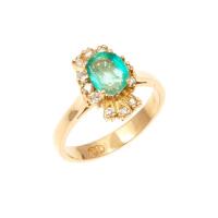 18ct Emerald and Diamond Ring