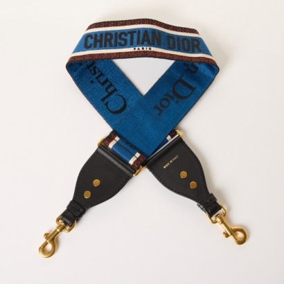 Christian Dior, Embroidered Canvas Shoulder Strap with Box