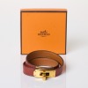 Herm&egrave;s, Mini Kelly, Double Tour Cognac Swift Leather Bracelet with Box - 2