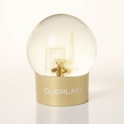 Guerlain, Paris Gold Snow Globe with Box