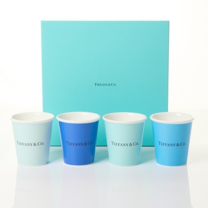 Tiffany & Co., Set of Four Bone China Coffee Cups