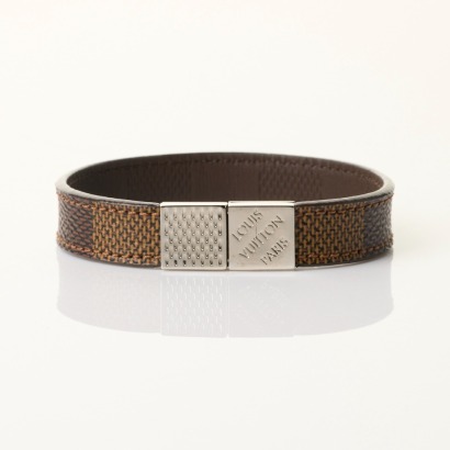 Louis Vuitton, Damier Ebene Canvas Pull It Bracelet with Box