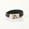 Christian Dior, Black Leather Mise En Dior Double Wrap Bracelet