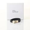Christian Dior, Black Leather Mise En Dior Double Wrap Bracelet - 2