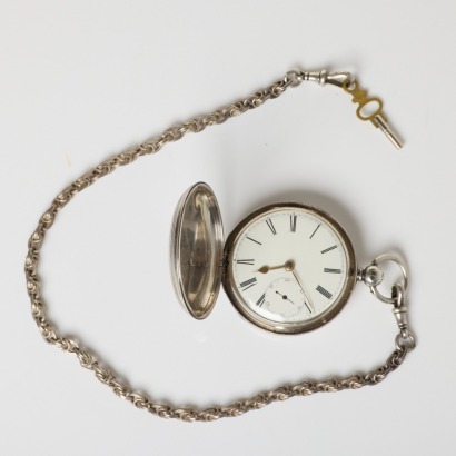 Sterling Silver Inglis / Alford Thickbroom Full-hunter, Verge Fusee pocket watch circa. 1847