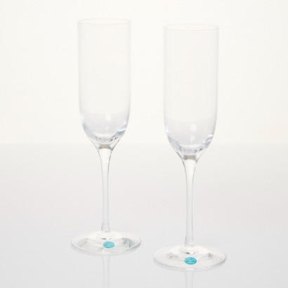 Tiffany & Co., Champagne Flutes, Set of Two with Box