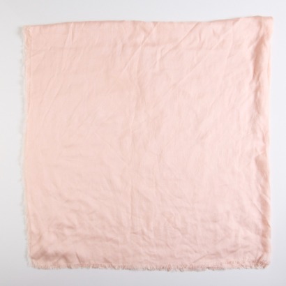 Max Mara, M Logo, Silk / Cotton Soft Pink Shawl