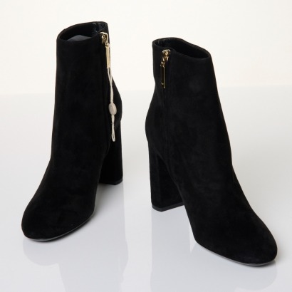 Yves Saint Laurent, Black Suede Loulou Ankle Boots, Size 39 with Box - Near new