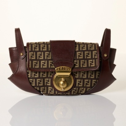 Fendi, Vintage, Zucca Canvas / Leather Croissant Handbag