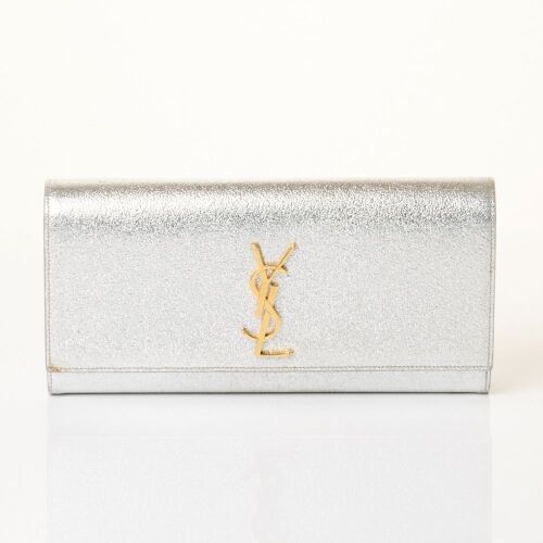 Yves Saint Laurent, Silver Metallic Cassandre Clutch