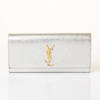 Yves Saint Laurent, Silver Metallic Cassandre Clutch