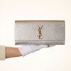 Yves Saint Laurent, Silver Metallic Cassandre Clutch - 5