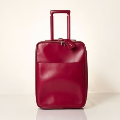 Louis Vuitton, Rouge Epi Leather Pegase Suitcase 50