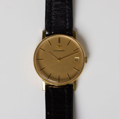 A Gold Plated Bucherer, Hand-wound Wristwatch