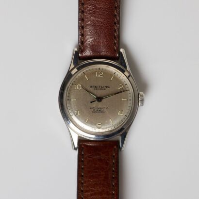 Stainless Steel Breitling Hand-wound Wristwatch circa 1958