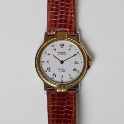 Stainless Steel, 38.5mm Tudor Le Royer Quartz Wristwatch, circa 1980's