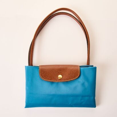 Longchamp, Le Pliage, Blue Tote Bag