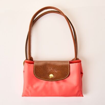 Longchamp, Le Pliage, Coral Pink Tote Bag
