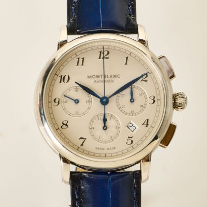 Montblanc,42 mm Star Legacy Chronograph Steel Automatic Wristwatch = As new