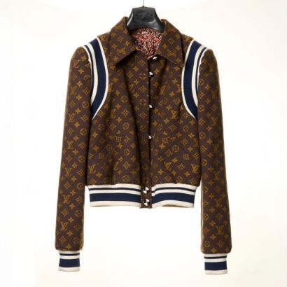 Louis Vuitton, Paisley / Monogram Reversible Wool Bomber Jacket, Size 38 - Near new