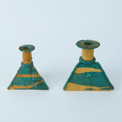 A Pair of Ceramic Candle Holders
