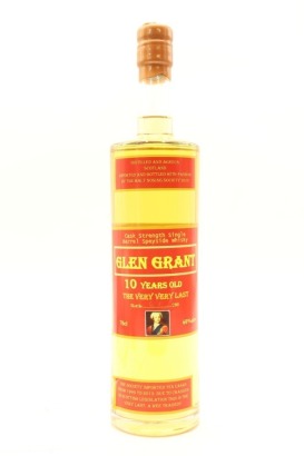 (1) Glen Grant 10 Year Old The Very Very Last Cask Strength Single Barrel Speyside Whisky, 60% ABV