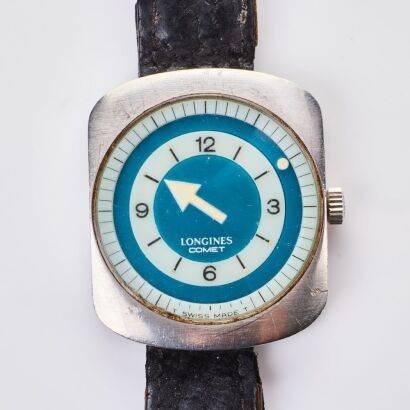 Stainless Steel, 34.5mm Longines, Comet Mystery Dial Manual Wind Wristwatch, circa 1971