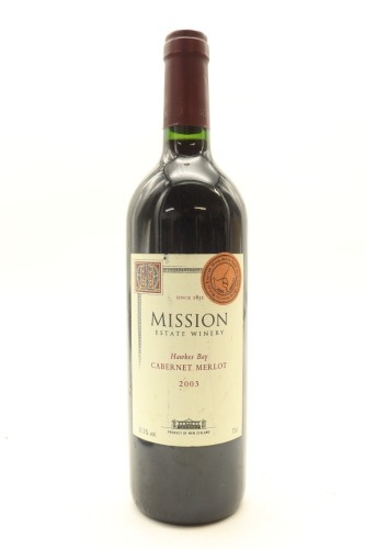 (1) 2003 Mission Estate Winery Cabernet Sauvignon, Hawke's Bay