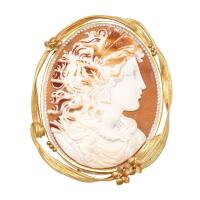 18ct Vintage Cameo Brooch