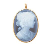 18ct Onyx Cameo Brooch/ Pendant