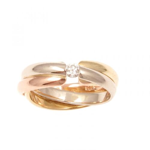 14ct Russian Wedding Style Diamond Ring