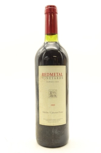 (1) 2003 Redmetal Vineyards Merlot - Cabernet Franc, Bridge Pa Triangle