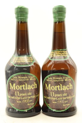 (2) Mortlach 11 Year Old The Second Last of The Last Cask Strength Single Barrel Speyside Whisky, 58% ABV