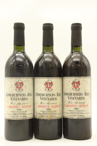 (3) 1990 Limeburners Bay Vineyards Cabernet Sauvignon, Auckland