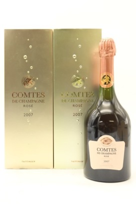(2) 2007 Taittinger Comtes de Champagne Brut Rose, Champagne [JR18] [WS96] (GB)