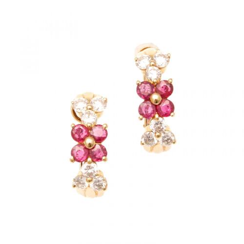 18ct Ruby and Diamond Earrings