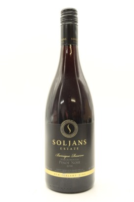 (1) 2016 Soljans Barrique Reserve Pinot Noir, Marlborough