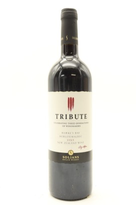(1) 2015 Soljans Tribute Merlot - Malbec, Hawke's Bay