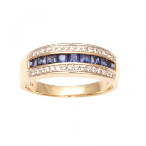 9ct Sapphire and Diamond Band