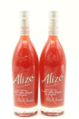 (2) Alize French Vodka, Cognac & Cranberry Red Passion Liqueur, France, 16% ABV, 700ml