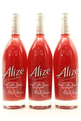 (3) Alize French Vodka, Cognac & Cranberry Red Passion Liqueur, France, 16% ABV, 700ml