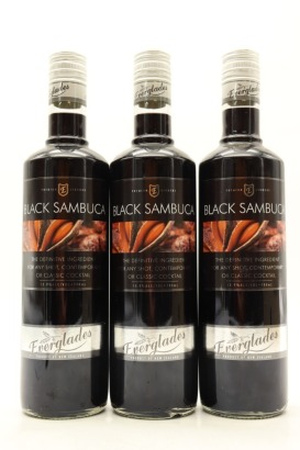 (3) Everglades Black Sambuca Liqueur, New Zealand, 13.9% ABV, 700ml
